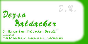 dezso maldacker business card